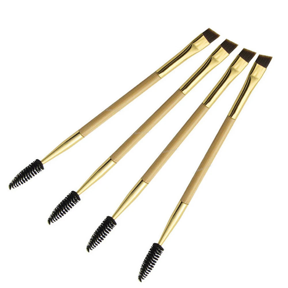 1pc Eyelash Eyebrow Brush Makeup Brush Wood Handle Double Head Brush Eye Lash Eye Brow Brush Cosmetic Makeup Tool