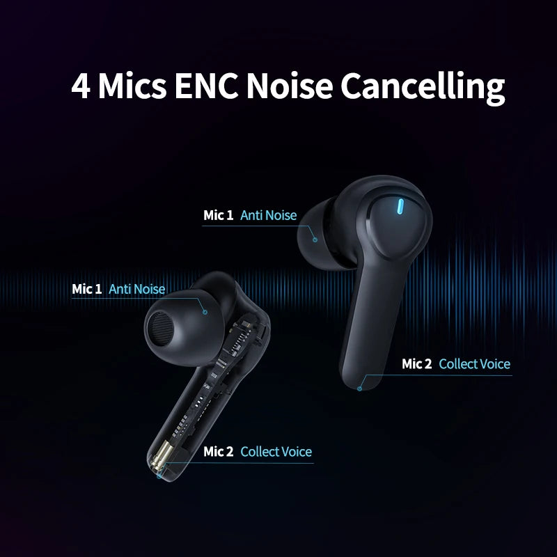 mifa X180 Bluetooth Headphones 4-Mics ENC Call Noise Cancelling True Wireless Earbuds & IPX7 Waterproof Earphones