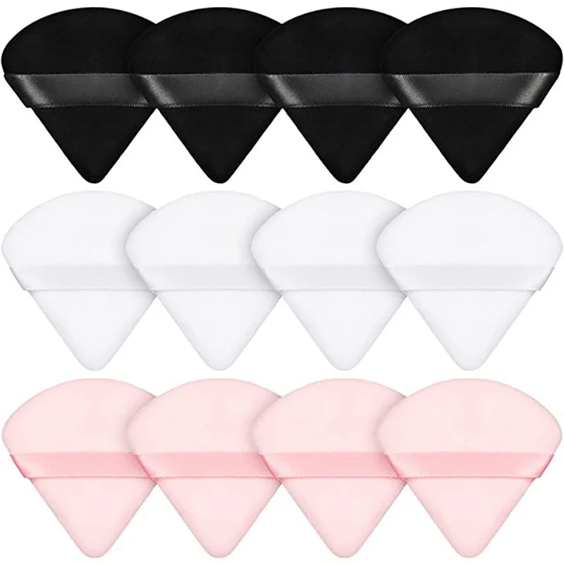 2/12Pcs Triangle Velvet Powder Puff Make Up Sponges for Face Eyes Contouring Shadow Seal Cosmetic Foundation Makeup Tool