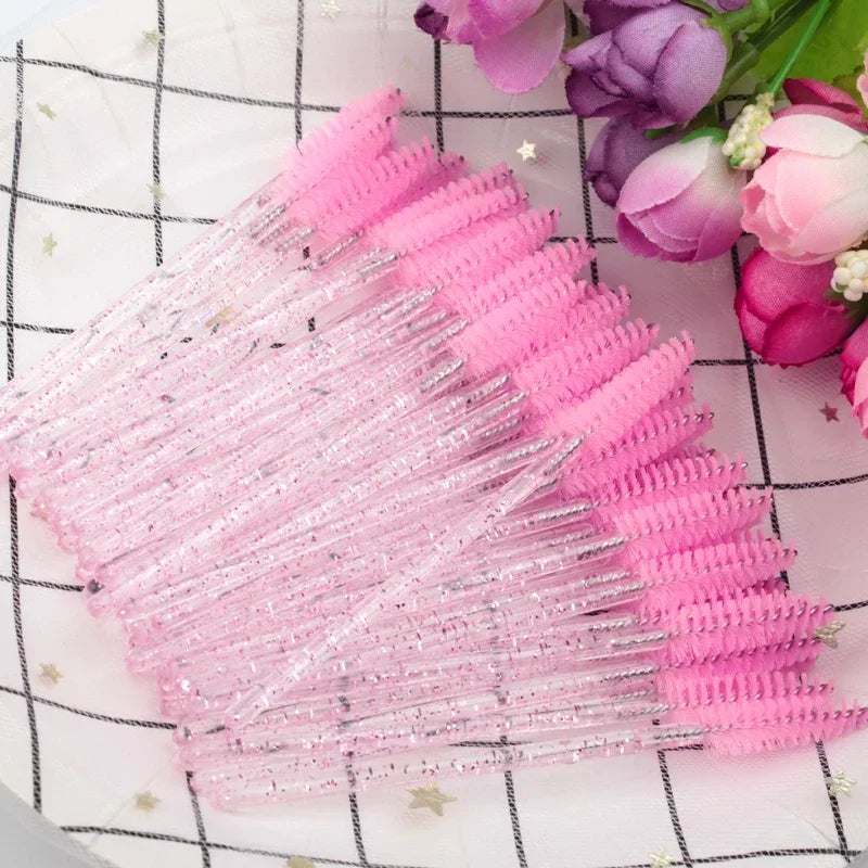 Wholesale 50Pcs Eyelash Brushes Makeup Brushes Disposable Mascara Wands Applicator Spoolers Lashes Cosmetic Brush Makeup Tools