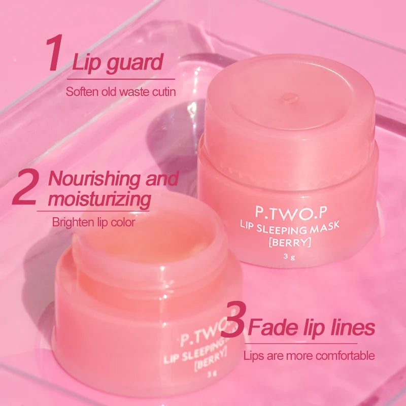 PTWOP Lip Sleep Mask Moisturizing Nourish Repair Hydrated Fade Lip Lines Anti-cracking Day And Night Maintenance Lip Balm Care