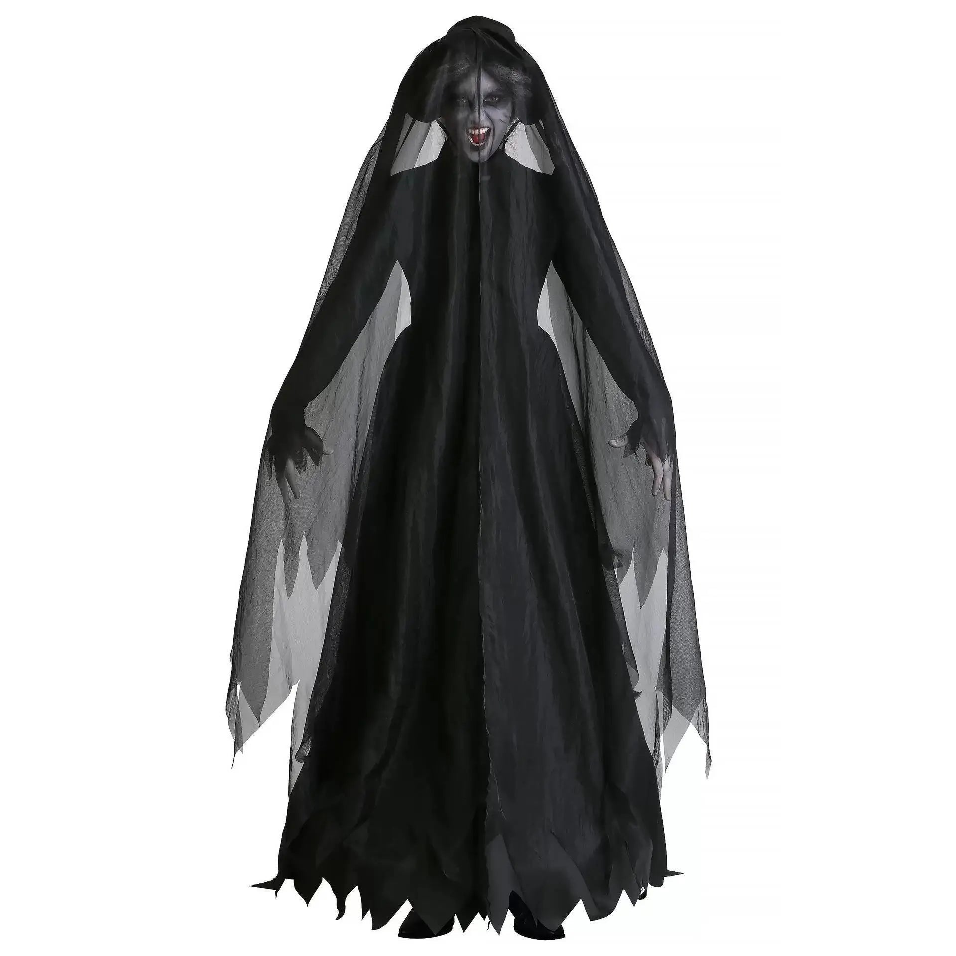 Halloween Costume Ghost Bride Witch High Quality Vampire Game Soft Costume Horror Demon Costume Black Gauze Dress