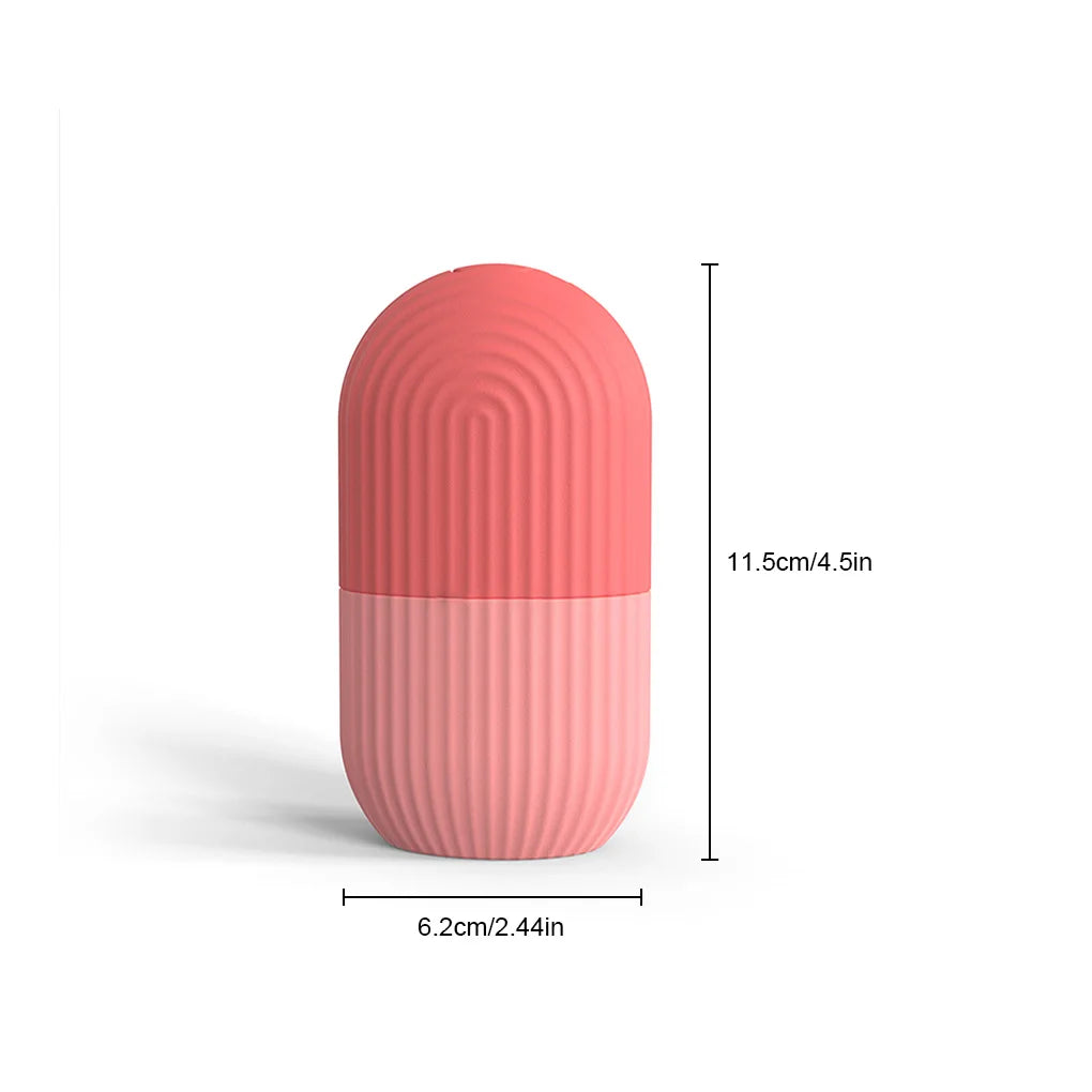 Facial Ice Cube Mold Silicone Freezing Beauty Swelling Face Massager Moisturizing Washable Oven Icing Mould Pink
