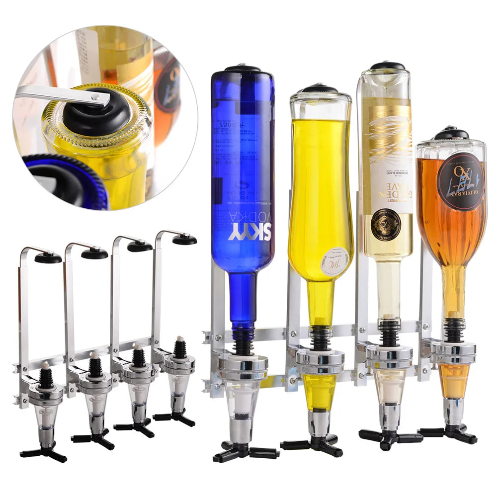 1-6 Bottle Liquor Dispenser Wall Mounted Cocktail Shaker Stand Wine Beer Alcohol Bar Beverage Dispenser Cocktail Alcohol Divider