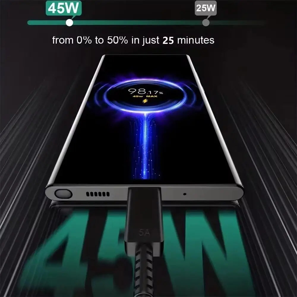 45W PD Charger Super Fast Charging USB C Phone Adapter For Samsung Galaxy S24 S23 S22 Ultra Note Type C Quick Charger Cable Suit