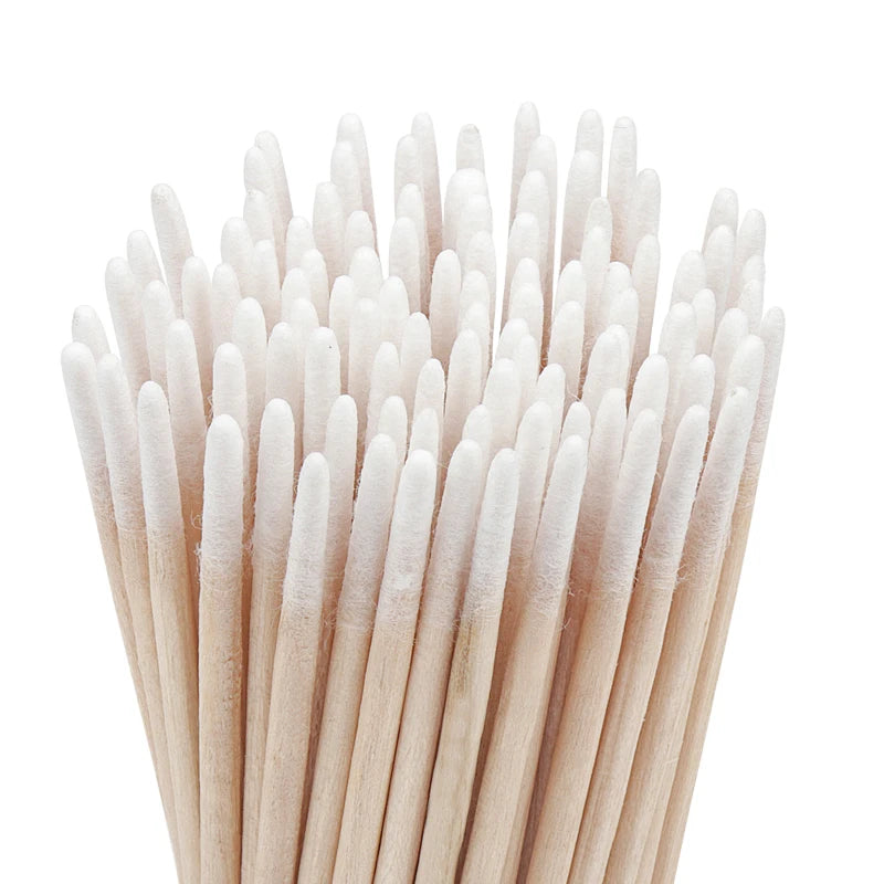 Disposable Ultra-small Double-end Wood Cotton Swab 100pcs Lint Free Micro Brushes Eyelash Extension Glue Removing Tools