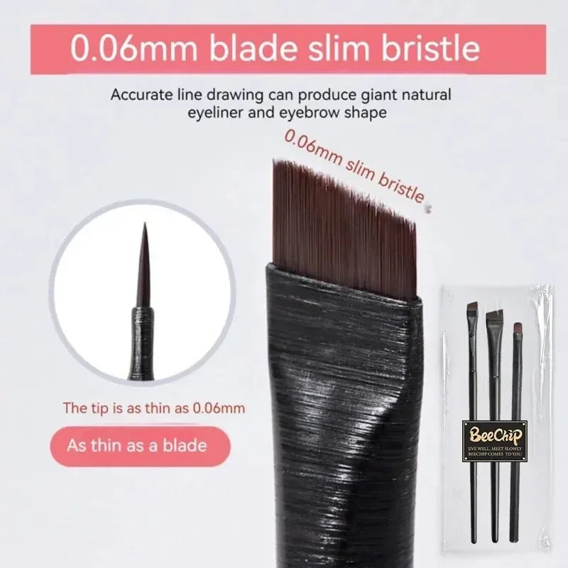 3PCS Eyeliner Eyebrow Contour Makeup Brush Super Soft Fiber Comfortable Grip Soft And Natural Makeup Application Eyeliner Brush