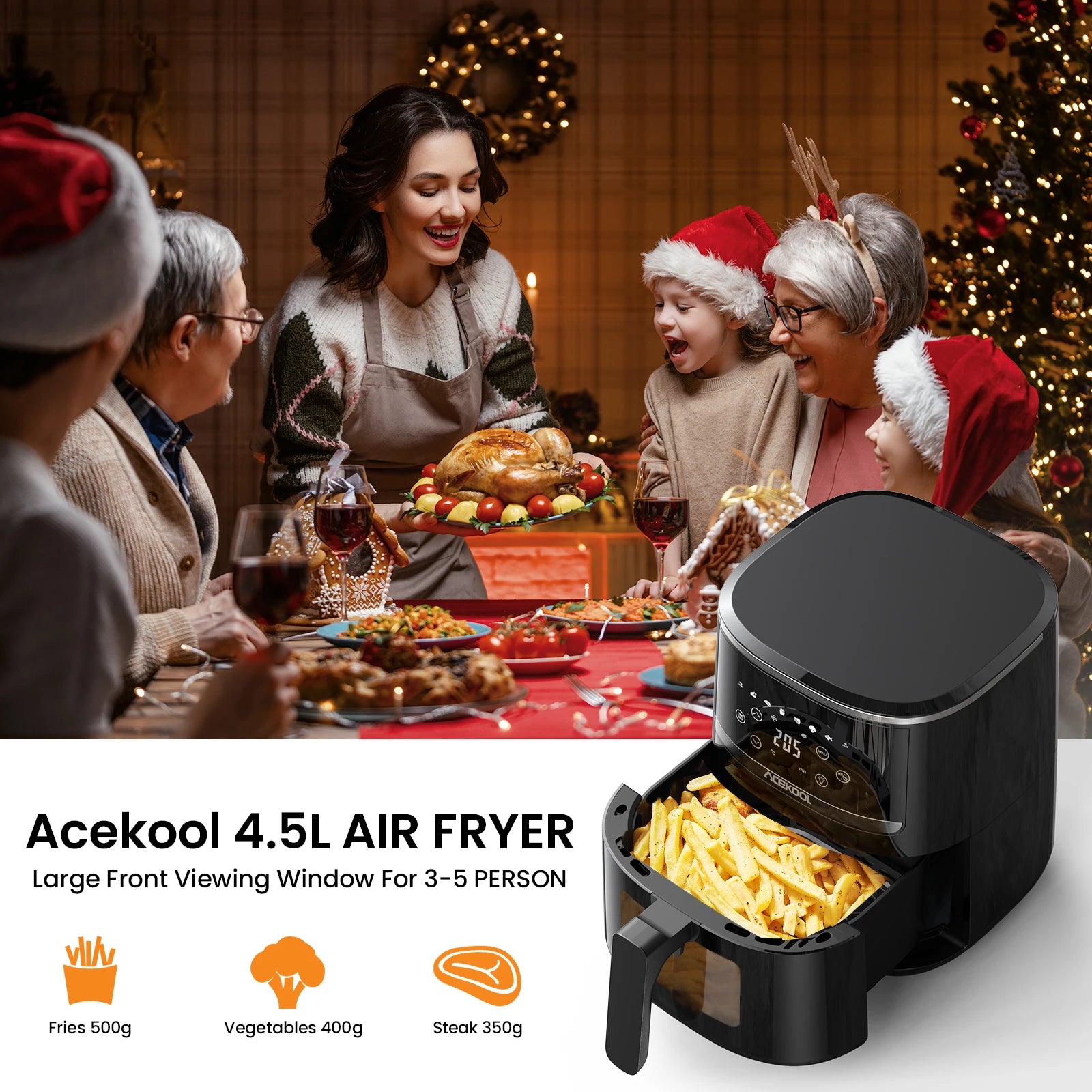 5 Quart Digital Display Air Fryer Toaster