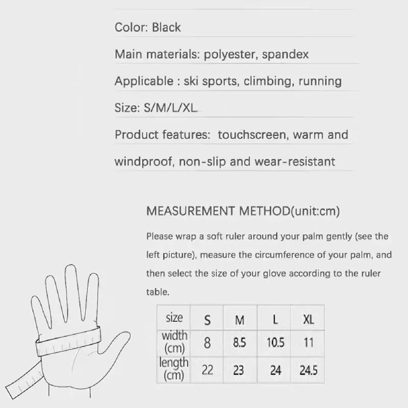 Winter Warm Full Fingers Waterproof Wind proof