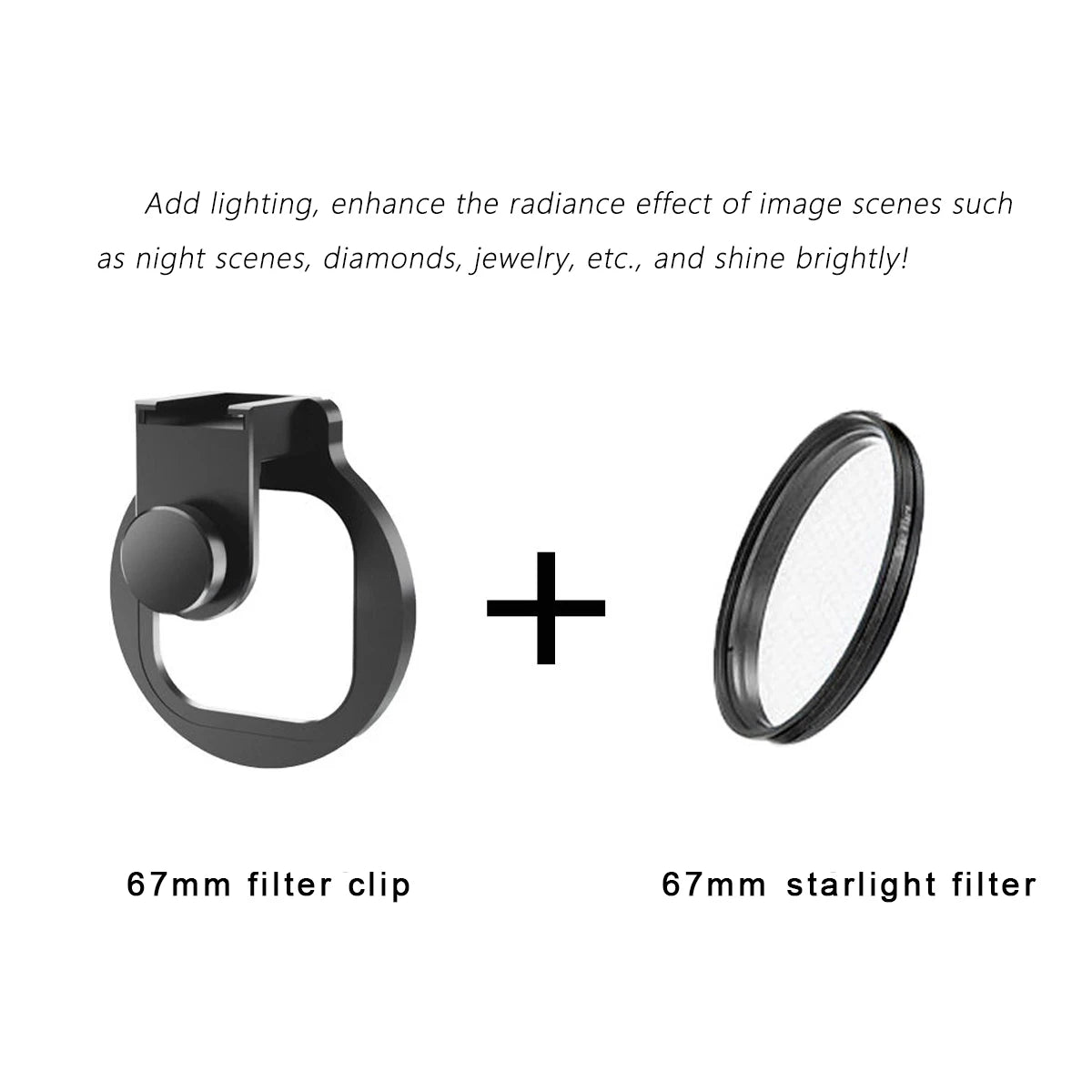 67mm Metal Phone Filter kit Cold Shoe Mount Lens Starlight Black Mist VND CPL for iPhone Pro Max Samsung Android HUAWEI Xiaomi