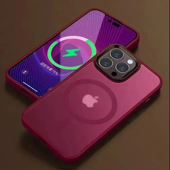 Matte Translucent Frosted Phone Case For IPhone 16 15 14 13 12 11 Pro Max Plus Magnetic Case For Magsafe Wireless Charging Cover
