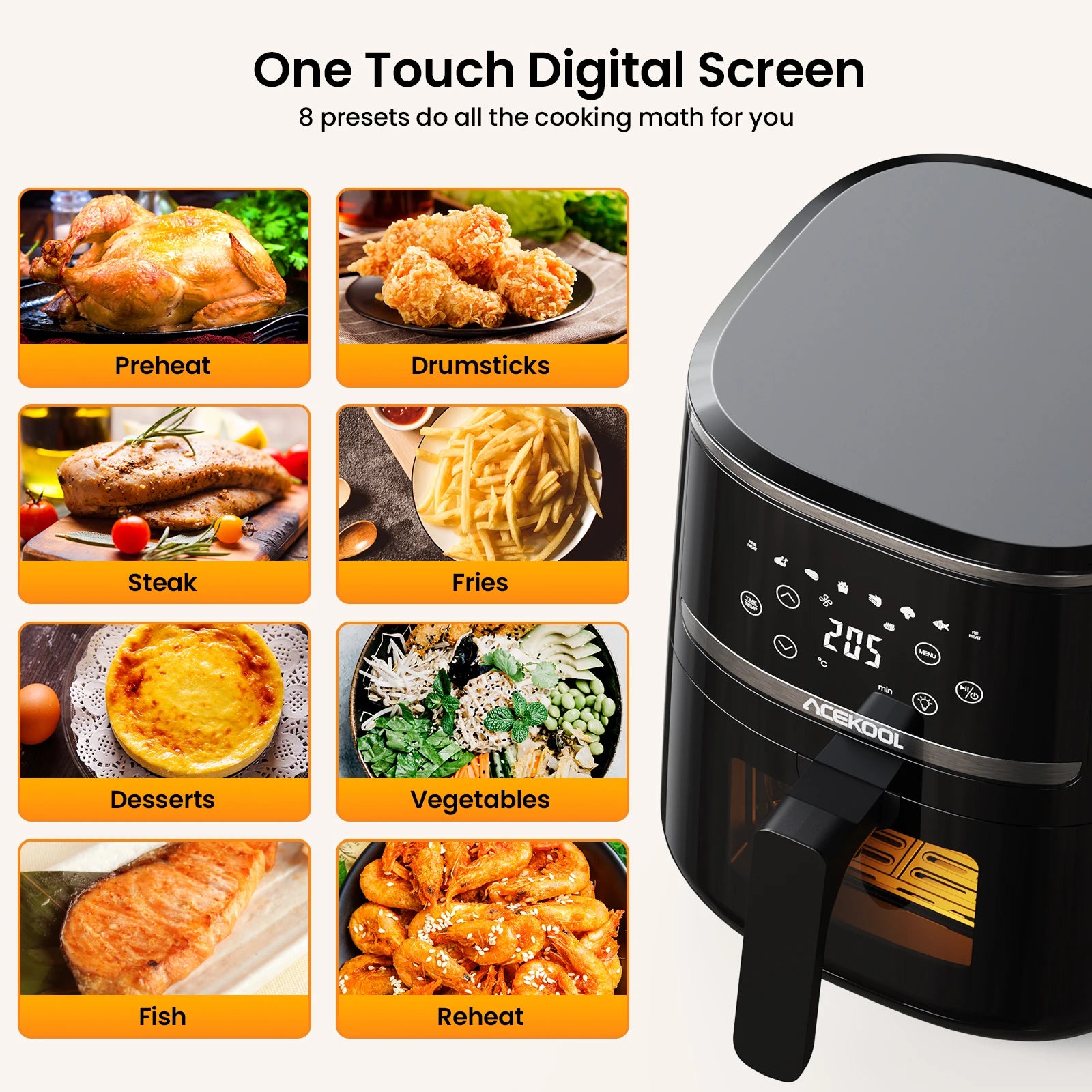 5 Quart Digital Display Air Fryer Toaster
