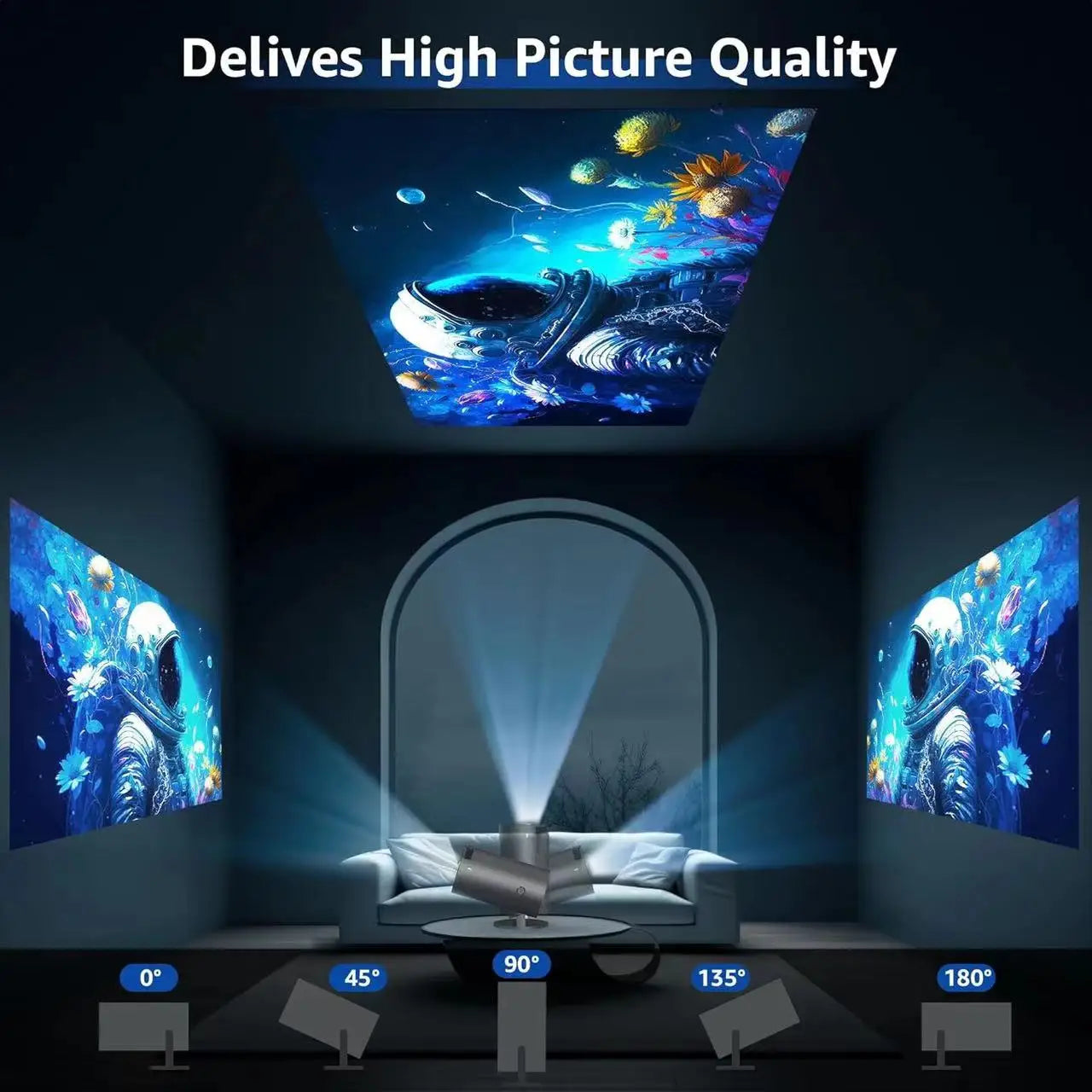 HY300 PRO Projector 4K Android 11 Dual Wifi6 260ANSI Allwinner H713 BT5 1080P 1280x720P Home Theater Outdoor Projector