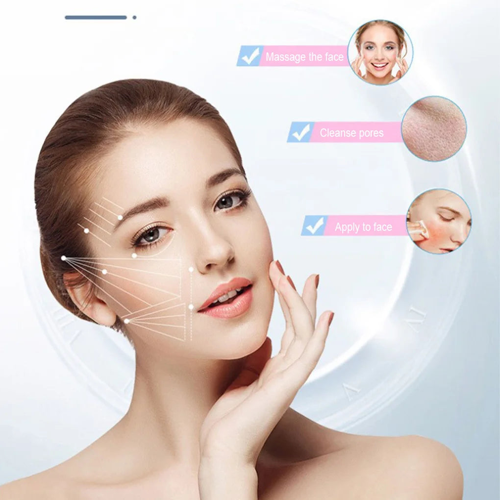 Facial Ice Cube Mold Silicone Freezing Beauty Swelling Face Massager Moisturizing Washable Oven Icing Mould Pink