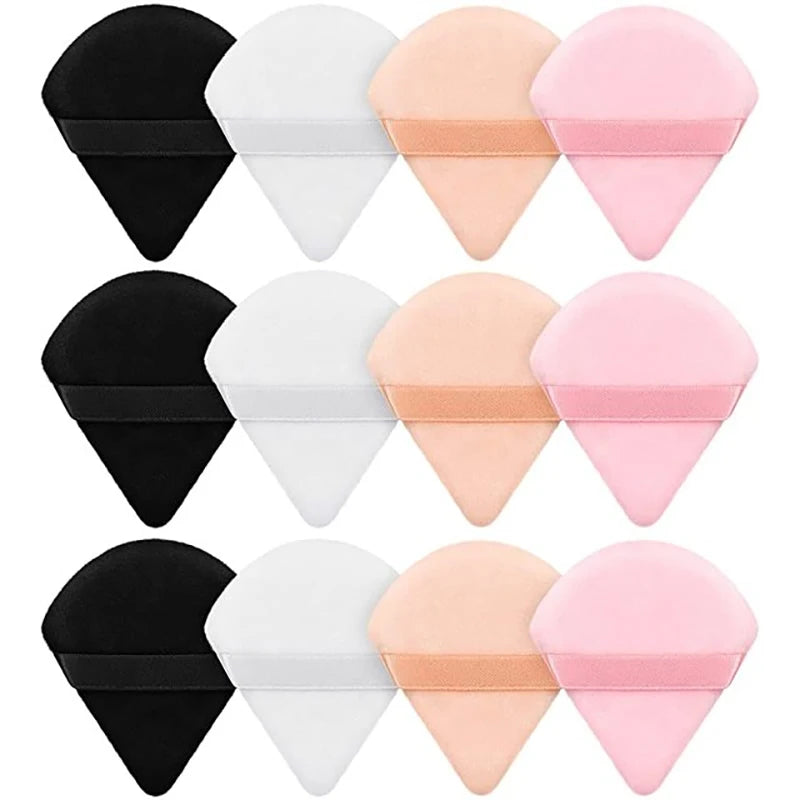 2/12Pcs Triangle Velvet Powder Puff Make Up Sponges for Face Eyes Contouring Shadow Seal Cosmetic Foundation Makeup Tool