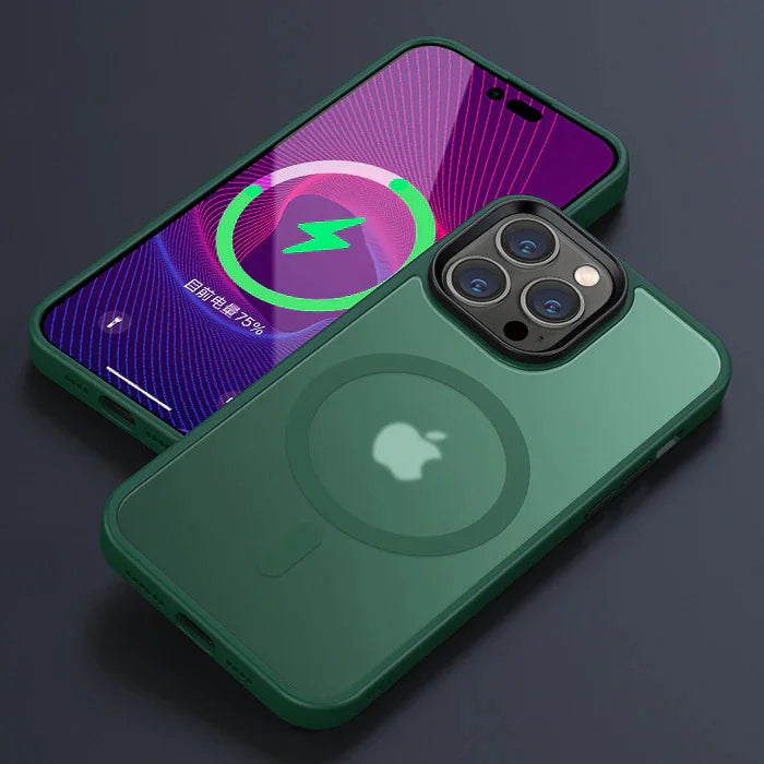 Matte Translucent Frosted Phone Case For iPhone 15 14 13 12 11 Pro Max Plus Magnetic Case For Magsafe Wireless Charging Cover