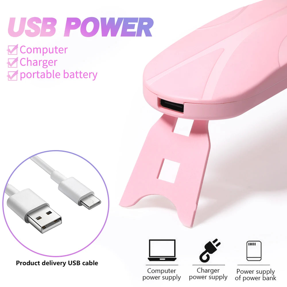 LULAA Foldable Nail Lamp Machine Mini UV LED Nail Lamp For Home Salon Tools Professional Nail Phototherapy Mouse Nail Lamp