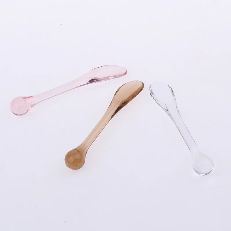 5pcs Eye Cream Applicator Spoon Roller Transparent Massage Stick Cosmetic Spatulas Wrinkle Facial Mask Skin Care Plastic Spoon