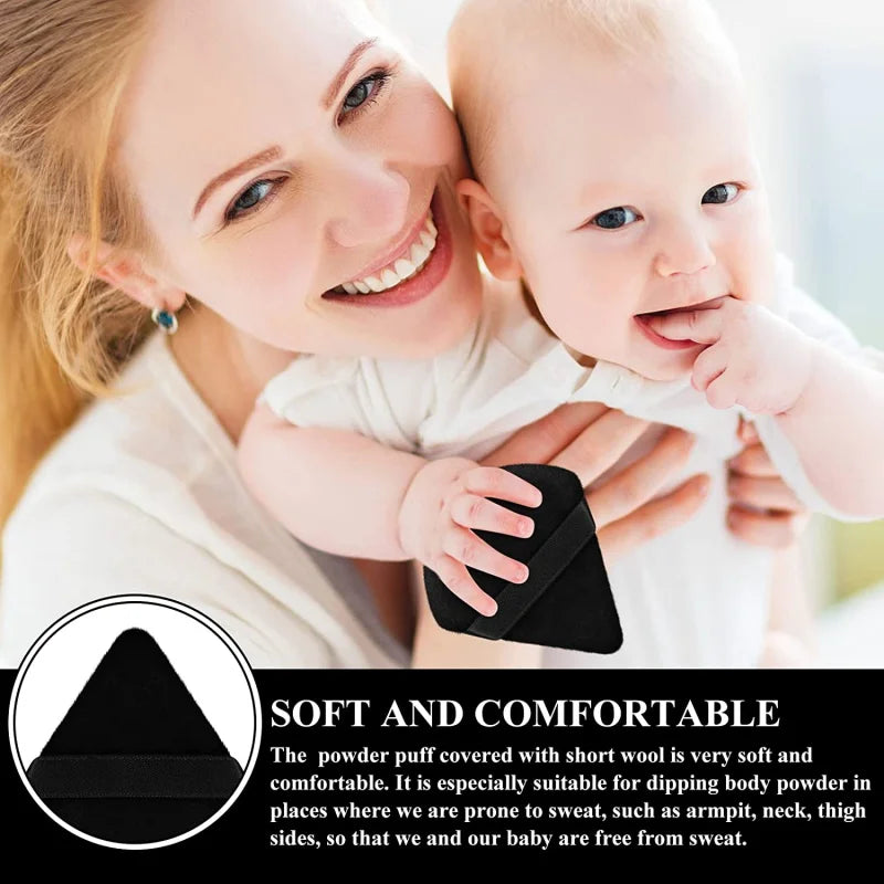 2/12Pcs Triangle Velvet Powder Puff Make Up Sponges for Face Eyes Contouring Shadow Seal Cosmetic Foundation Makeup Tool
