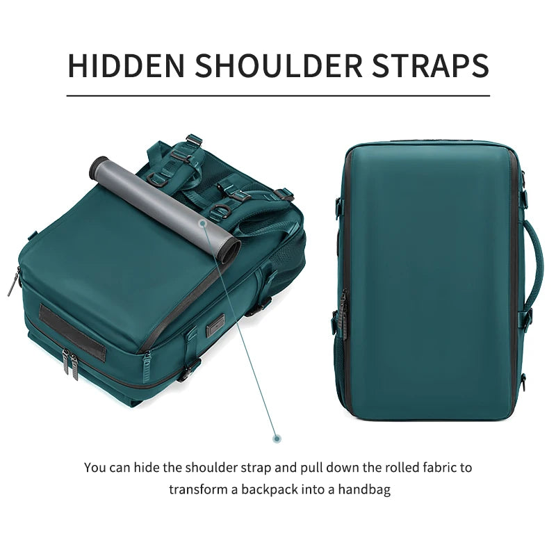 travel backpack,waterproof 16 inch Business Laptop Backpack with Shoe Bag Hidden USB charging port Hiking camping backpack