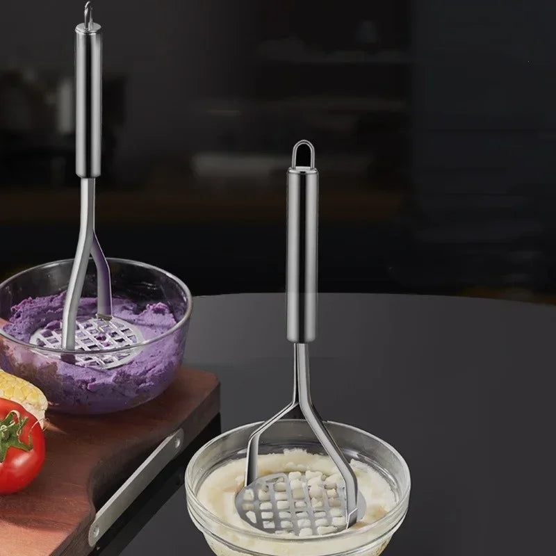 Stainless Steel Potato Masher Pumpkin Garlic Vegetable Fruit Easy Mud Press Grinder Children Food Crusher Kitchen Accessories