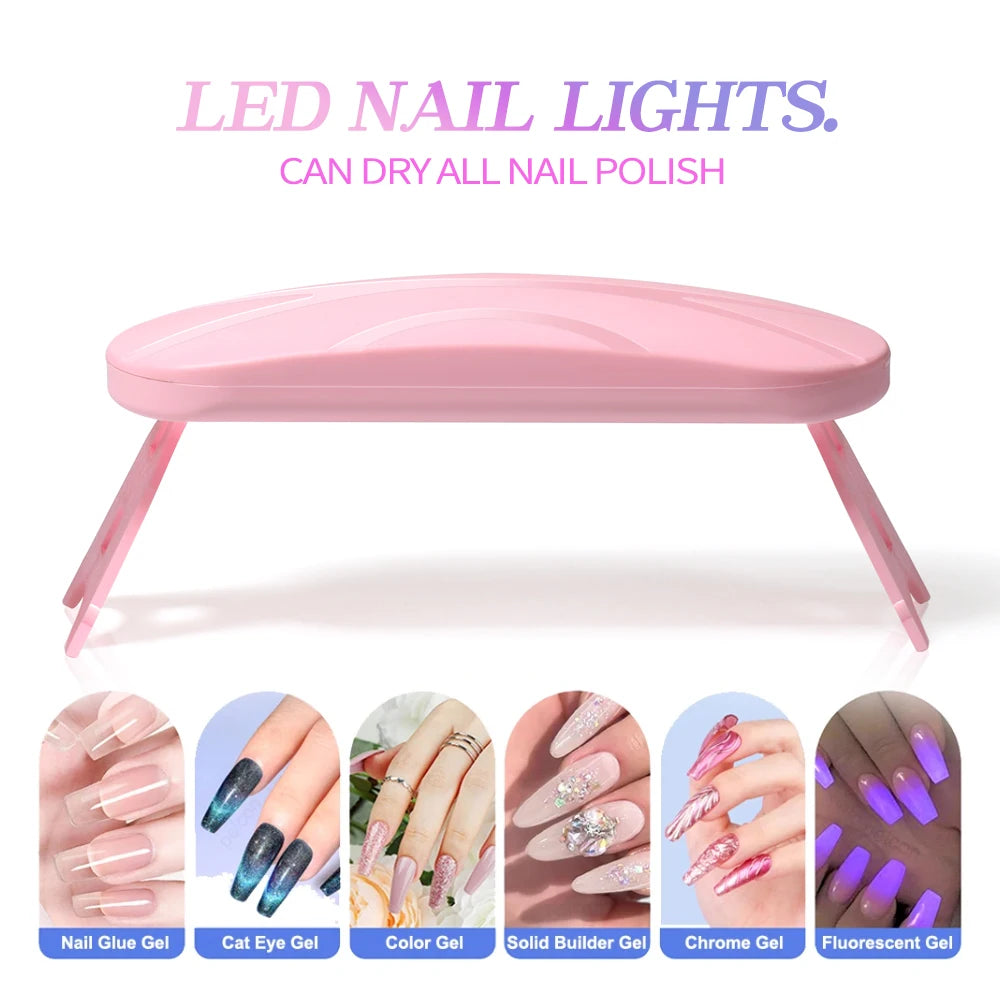 LULAA Foldable Nail Lamp Machine Mini UV LED Nail Lamp For Home Salon Tools Professional Nail Phototherapy Mouse Nail Lamp
