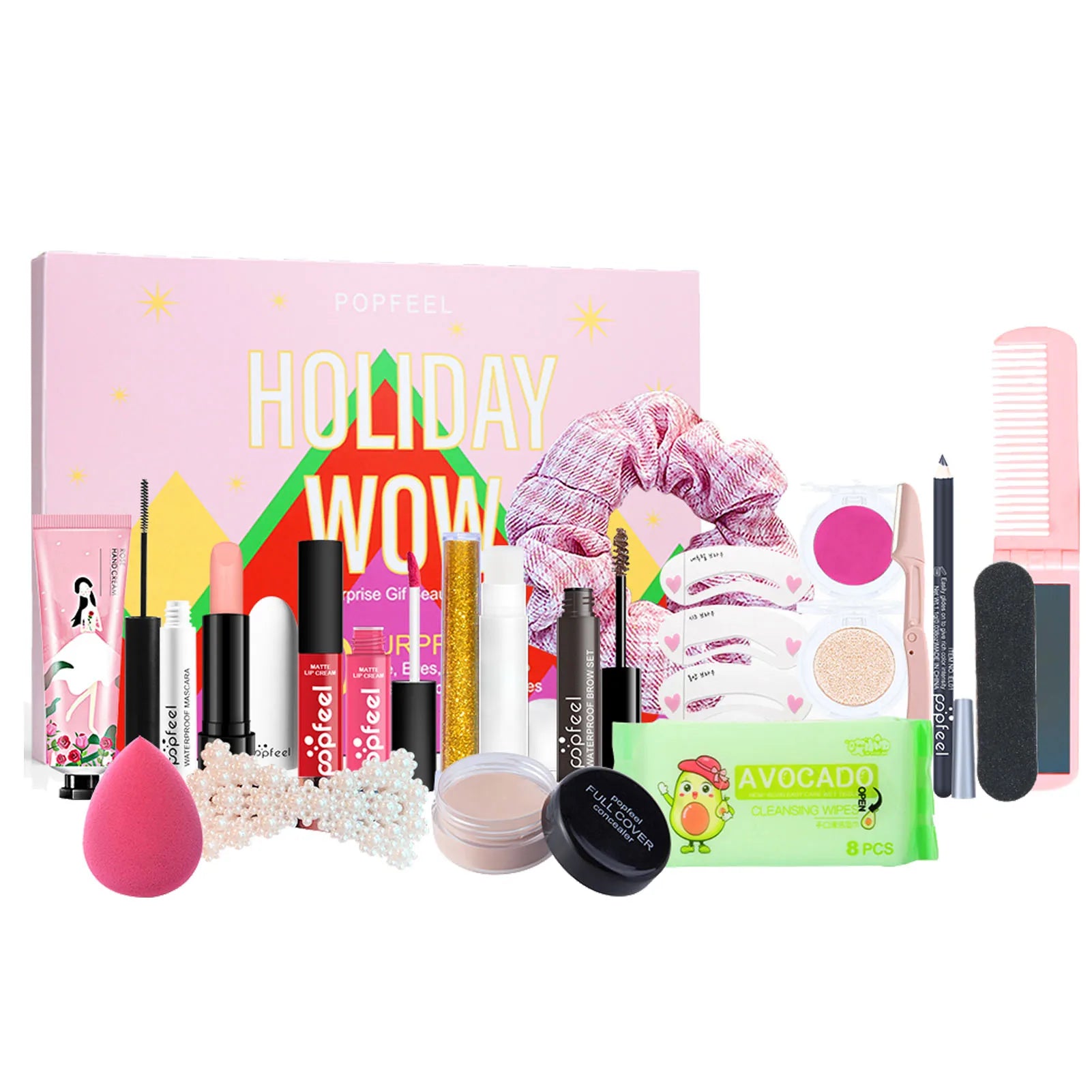2022 Face Makeup Christmas Countdown Calendar Box Makeup Tools Countdown Calendar Gift Boxes Lipstick Eye Shadow Cosmetics Set