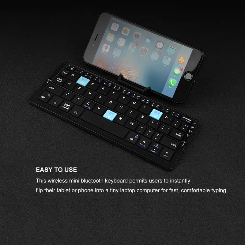 1-2Jomaa Foldable Bluetooth Keyboard Rechargeable Keyboard Mini