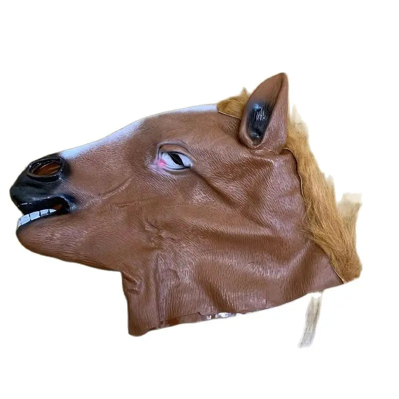 Men Brown Horse Masks Girl Funny Horse Head Mask Latex Animal Mask Novelty Halloween Cosplay Costumes Headgear Mascara De Latex