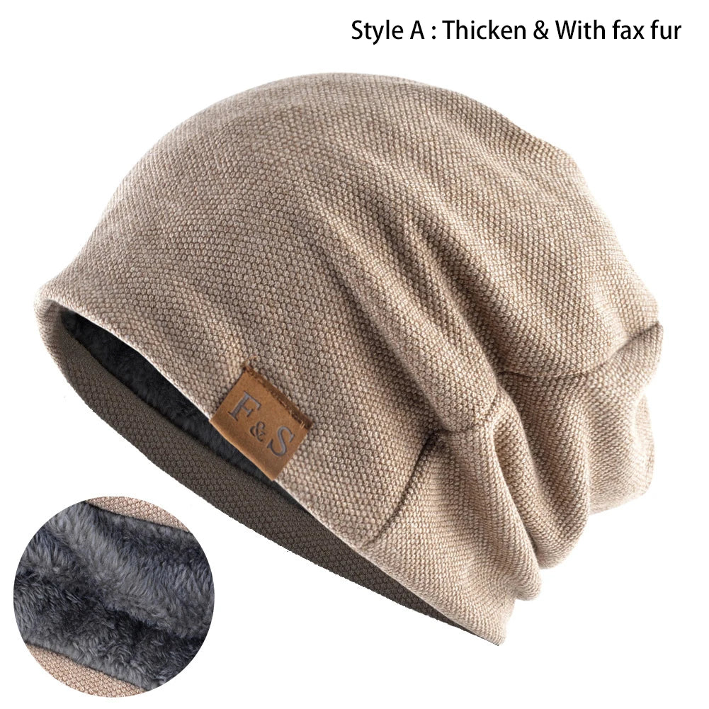 1pcs Warm Knitted Beanie Hat For Men And Women