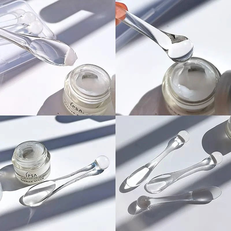 5pcs Eye Cream Applicator Spoon Roller Transparent Massage Stick Cosmetic Spatulas Wrinkle Facial Mask Skin Care Plastic Spoon
