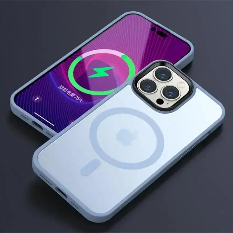 Matte Translucent Frosted Phone Case For IPhone 16 15 14 13 12 11 Pro Max Plus Magnetic Case For Magsafe Wireless Charging Cover