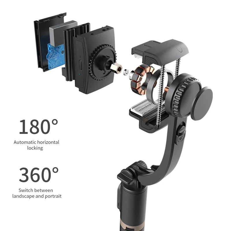 FGCLSY 2024 New Gimbal Stabilizer Selfie Stick Wireless Foldable Tripod with Bluetooth Shutter Monopod for IOS Android