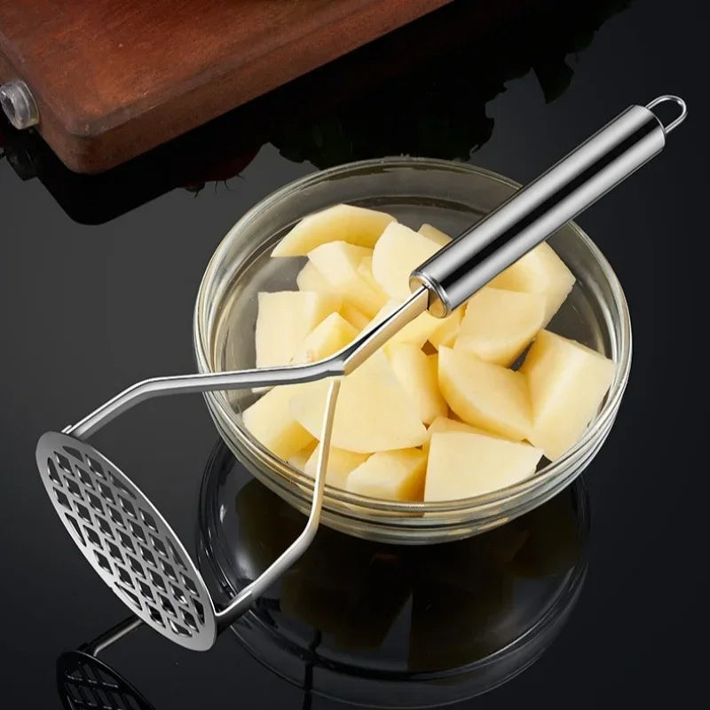 Stainless Steel Potato Masher Pumpkin Garlic Vegetable Fruit Easy Mud Press Grinder Children Food Crusher Kitchen Accessories