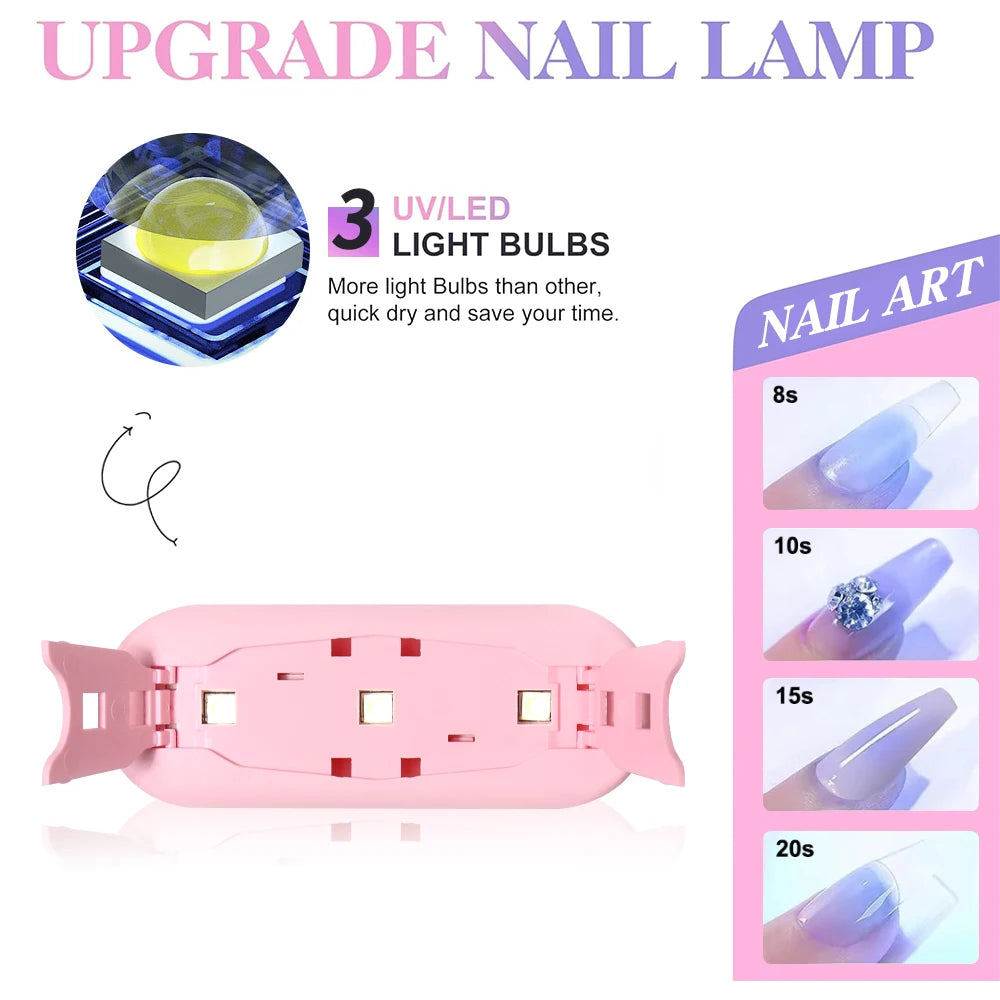LULAA Foldable Nail Lamp Machine Mini UV LED Nail Lamp For Home Salon Tools Professional Nail Phototherapy Mouse Nail Lamp