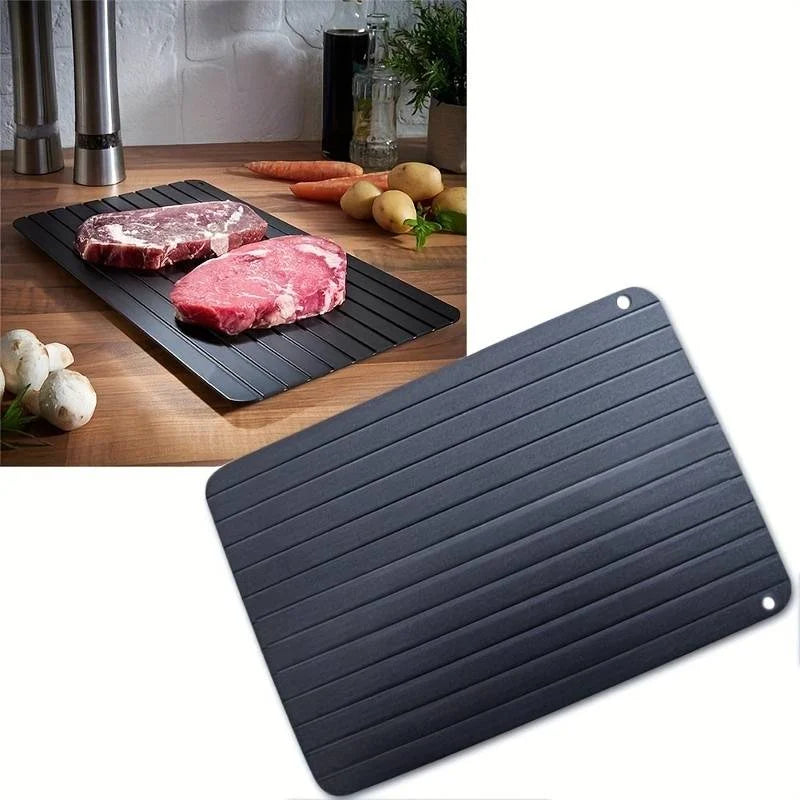 Fast Defrosting Tray Aluminium Alloy Thaw Food Defrosting Tray Frozen Meat Fish Food Tray With Brush Meat Tools