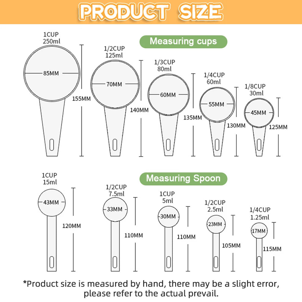 5/10PCS with Scale Measuring Spoon Teaspoon Multipurpose Spoon Cake Baking Flour Food Measuring Cup Scoop Home Kitchen Cooking
