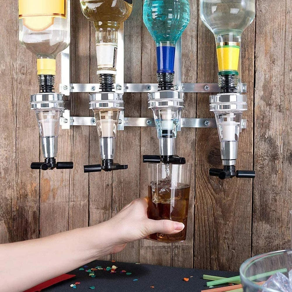 1-6 Bottle Liquor Dispenser Wall Mounted Cocktail Shaker Stand Wine Beer Alcohol Bar Beverage Dispenser Cocktail Alcohol Divider