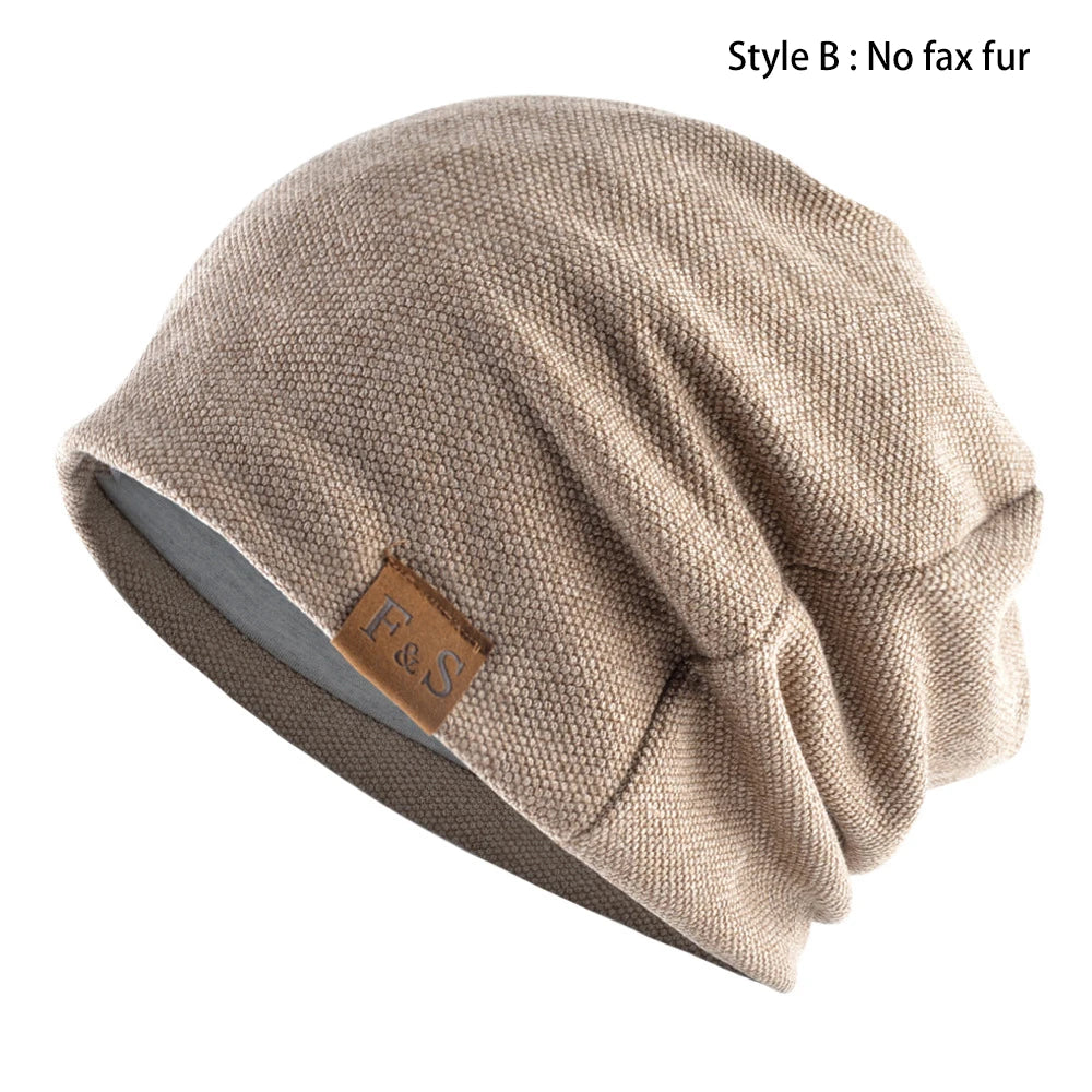 1pcs Warm Knitted Beanie Hat For Men And Women