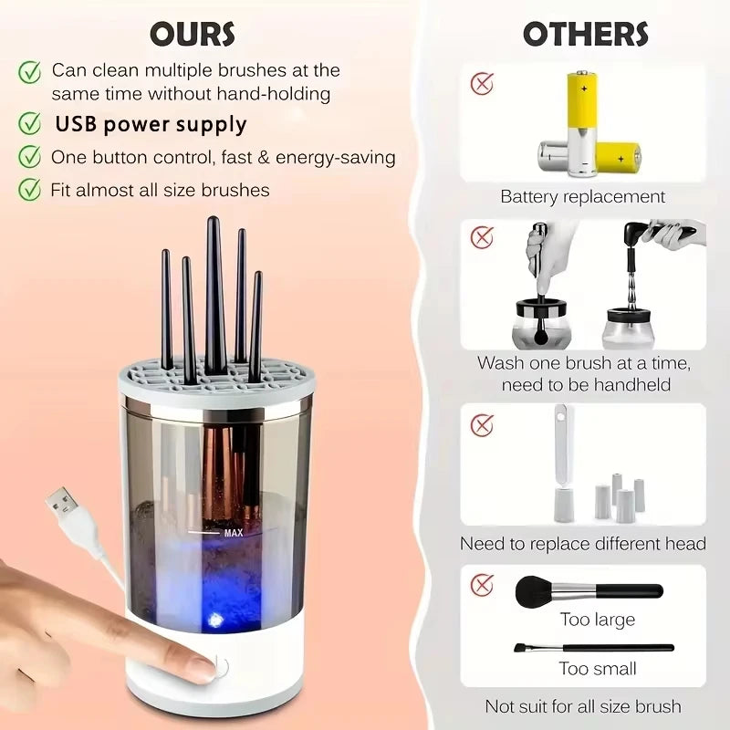 3 In 1 Electric Makeup Brush Cleaner USB Plug Portable Eyeshadow Brush Holder Holder Tools and Dryer Beauty Makeup Tools