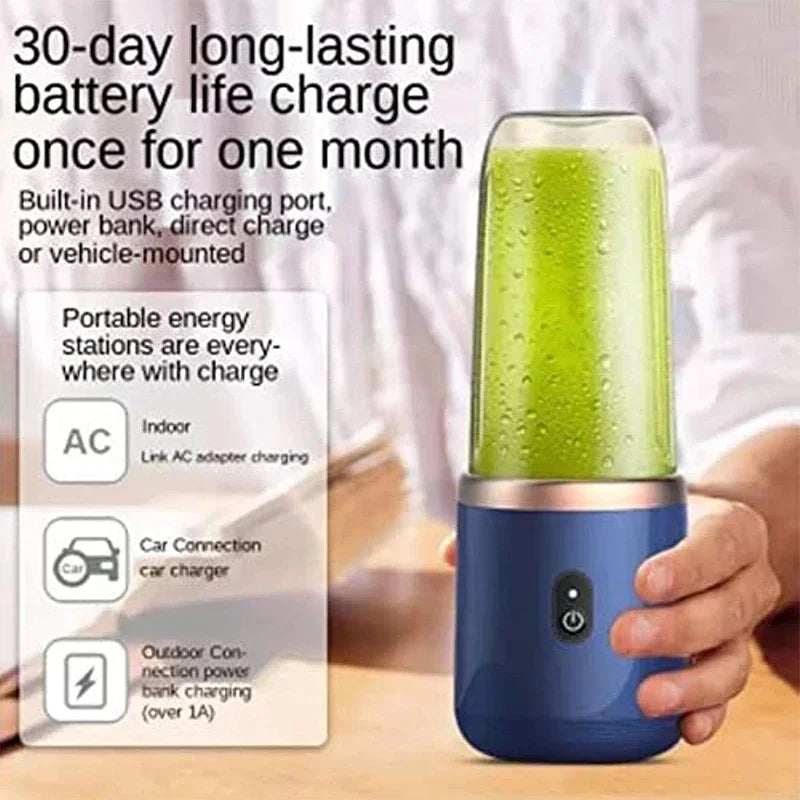 1set-New portable juicer with 2 cups, USB rechargeable mini blender, fresh juicer cup, personal sized smoothie blender