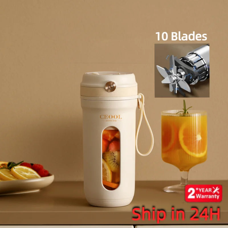 1-3 Blades Electric Portable Blen 350ML Juicer Fruit Mixers USB Rechargeable Smoothie Juicer Cup Squeezer Juice Maker1
