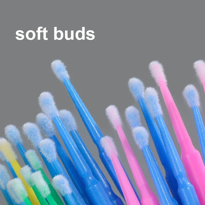 CNK 100PCS Eyelash Brushes Cotton Swab Micro Eyelashes Microbrush Removing Cleaning Lash Accessories lash extension supplies