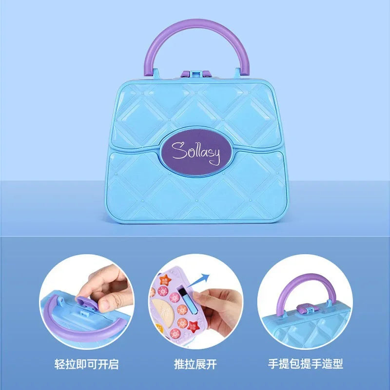 Kids Cosmetics Playset Water Hand Washing Nail Polish Eye Shadow Blush Girl Princess Christmas Gifts Makeup Box Wholesale Makeup
