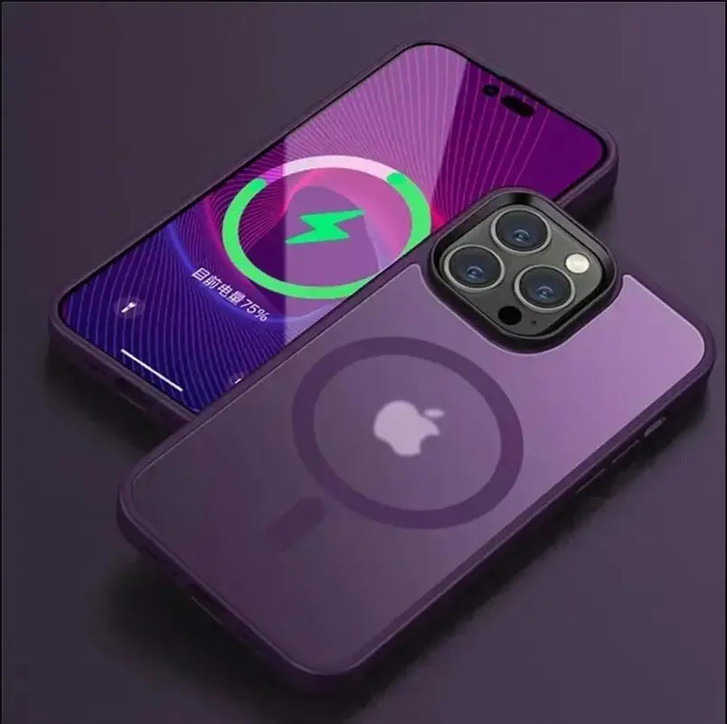 Matte Translucent Frosted Phone Case For IPhone 16 15 14 13 12 11 Pro Max Plus Magnetic Case For Magsafe Wireless Charging Cover