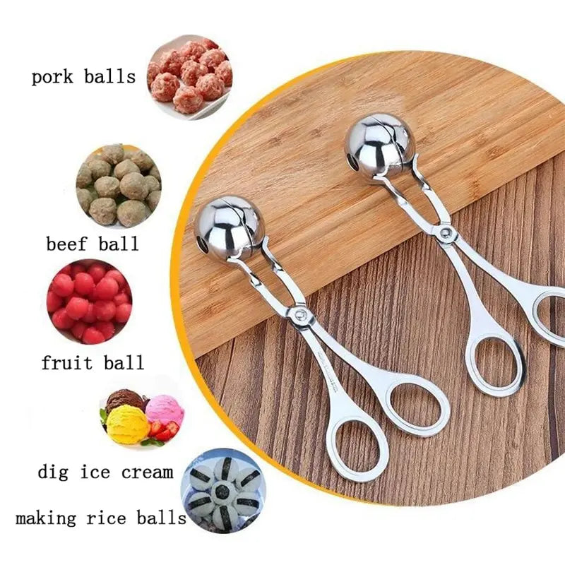Set Of Meatball Maker Fish Ball Shrimp Ball Round Rice Ball Maker Stainless Steel Easy To Clean Kitchen Gadgets