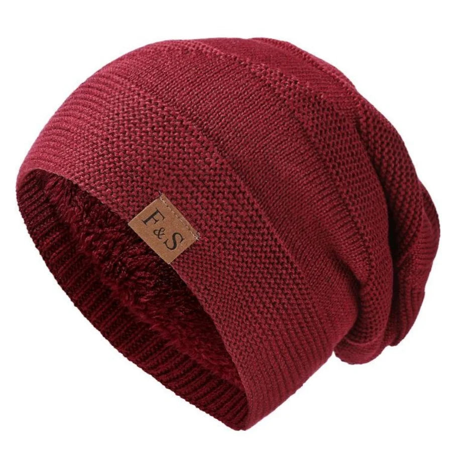 New Unisex Slouchy Winter Hats Add Fur Lined