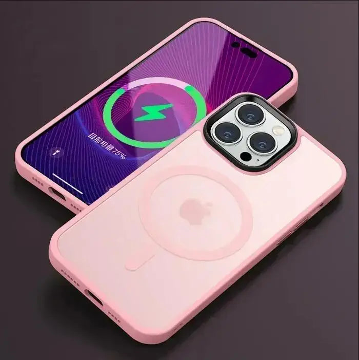 Matte Translucent Frosted Phone Case For IPhone 16 15 14 13 12 11 Pro Max Plus Magnetic Case For Magsafe Wireless Charging Cover