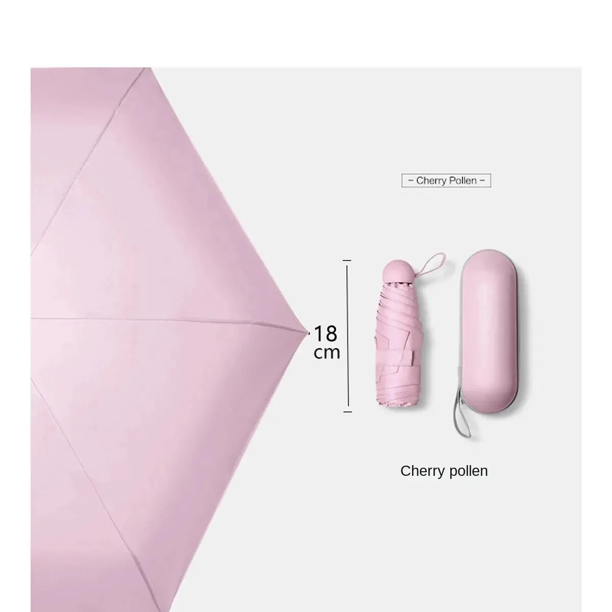 Parapluie capsule portable avec poignée en alliage de caoutchouc, mini pare-soleil, crème solaire, pluie, noir, pliable, soleil,
