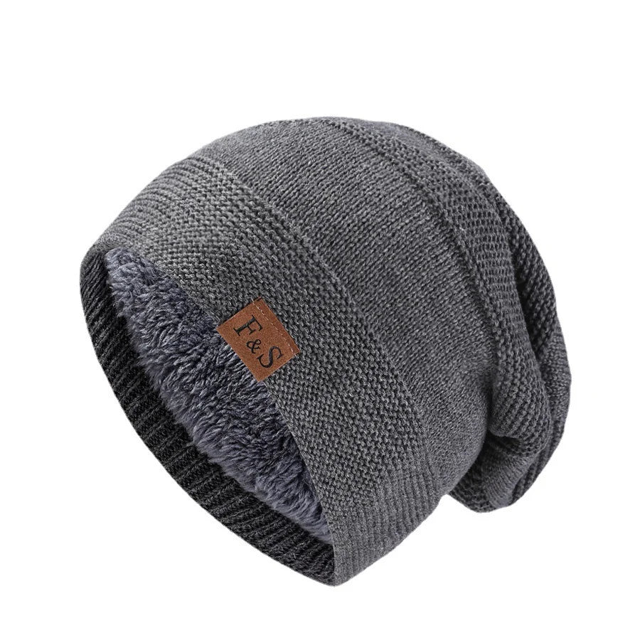 New Unisex Slouchy Winter Hats Add Fur Lined